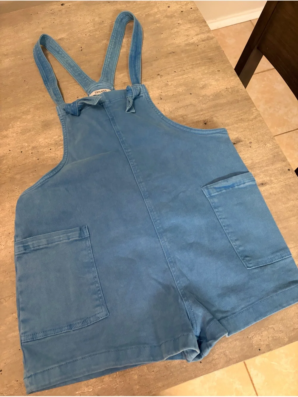 Zenana Outfitters Denim Blue Short Overalls Size Small NWOT